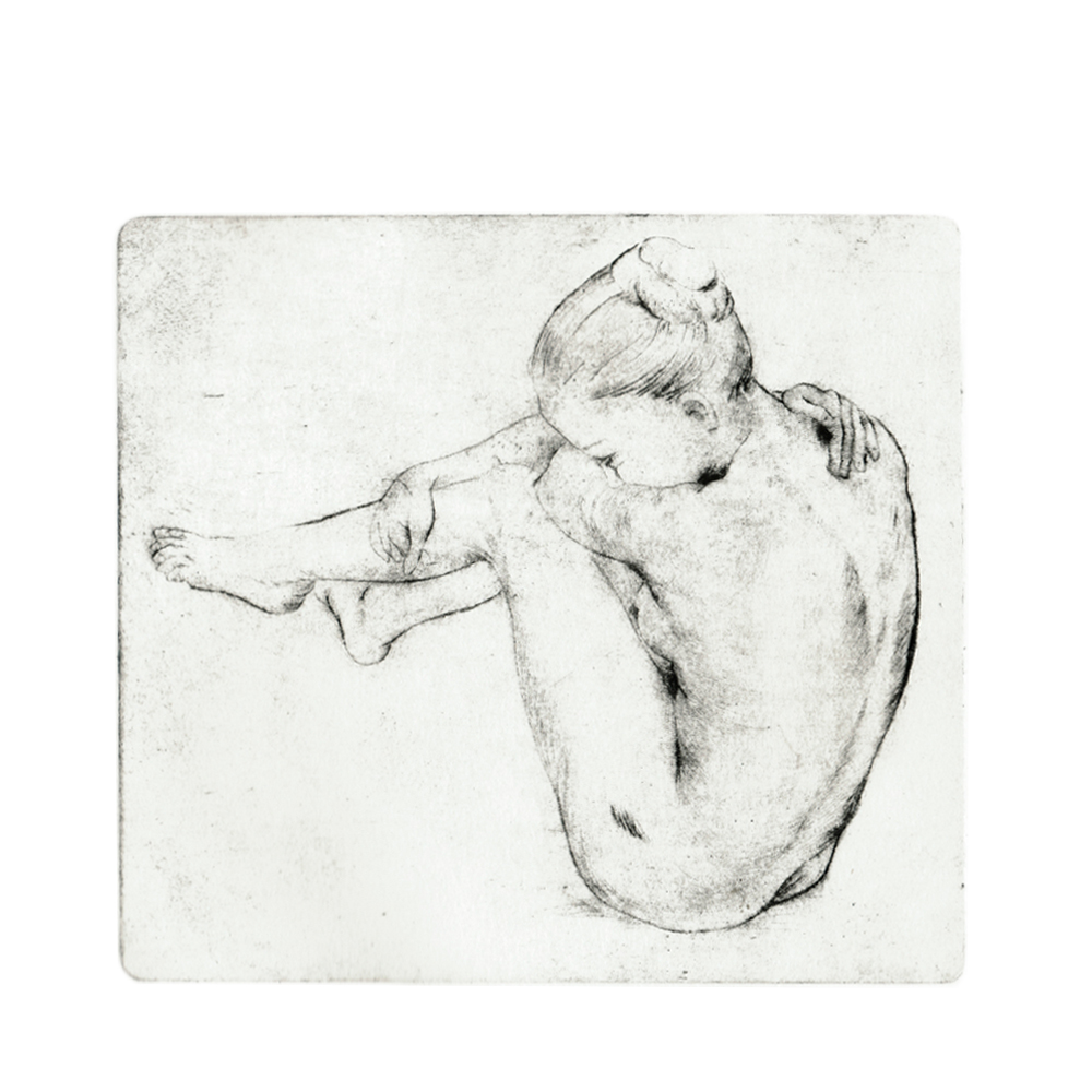 Akt, Kupferstich, 100x100mm